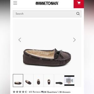 NEW IN BOX Minnetonka Women's Cally Slipper Moccasins Suede Lined Fur Slip On 9